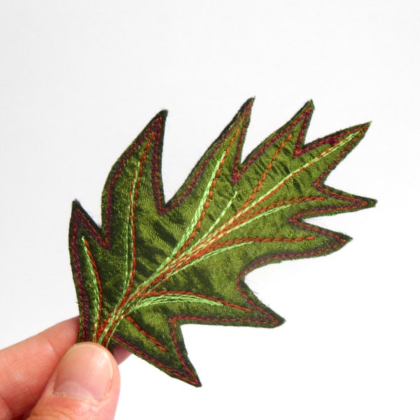 Leaf Hair Clip, Woodland Wedding, Oak Leaf Silk Dupioni Hair Clip, Spring Autumn, Woodland Accessory, Wedding