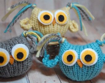 Owl Knitting Pattern, Bird Knitting Pattern Digital Download