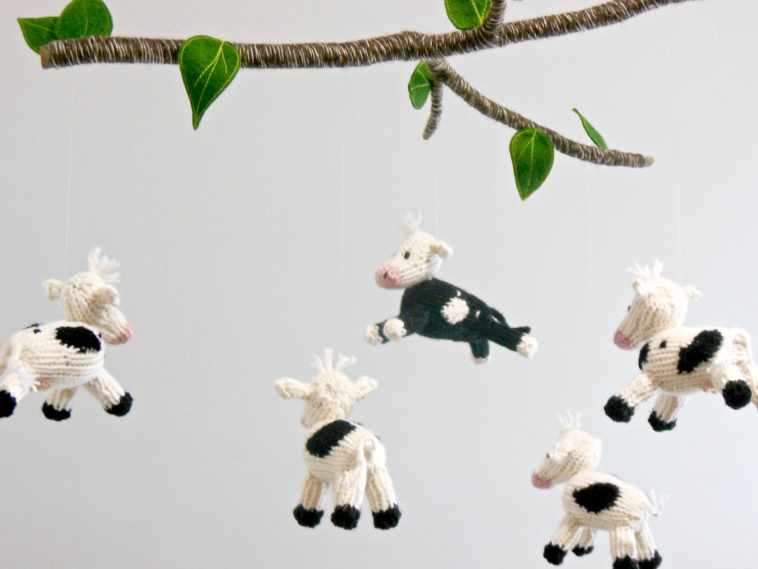 Cow Mobile, Cow Baby Mobile, Farm Barnyard Nursery, Boy Girl Baby