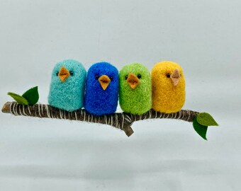 Family Ornament, Felted Bird Christmas Ornament