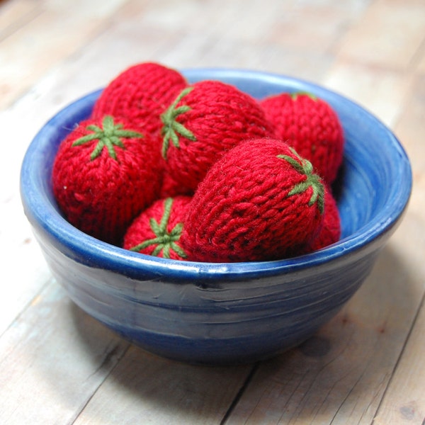 Knitting Pattern Strawberries, PDF Strawberry Craft Pattern, Fiber Art DIY