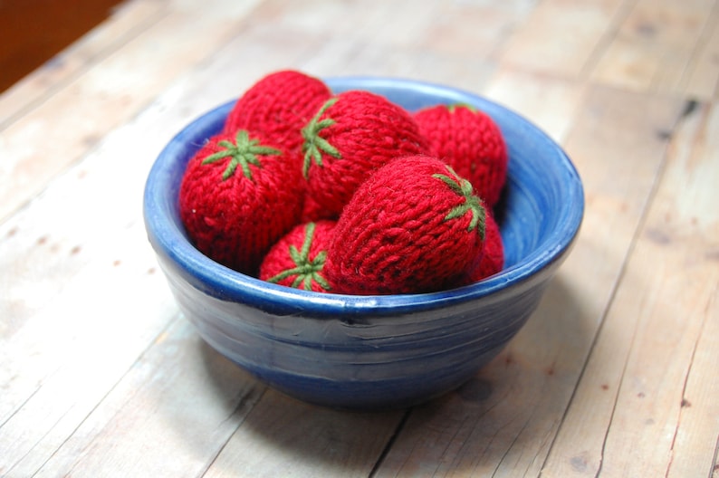 Knitting Pattern Strawberries Waldorf Play Food Amigurumi PDF Etsy