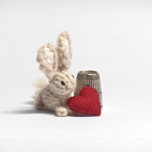 Miniature Bunny, Miniature Animal, Tiny Knit Animals, Knit Rabbit ...