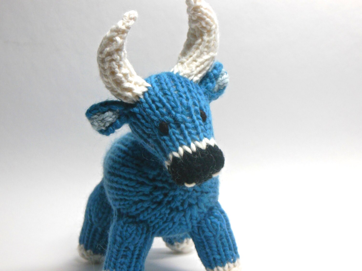 Babe the Blue Ox Knit Soft Sculpture Knit Ox Woodland Decor