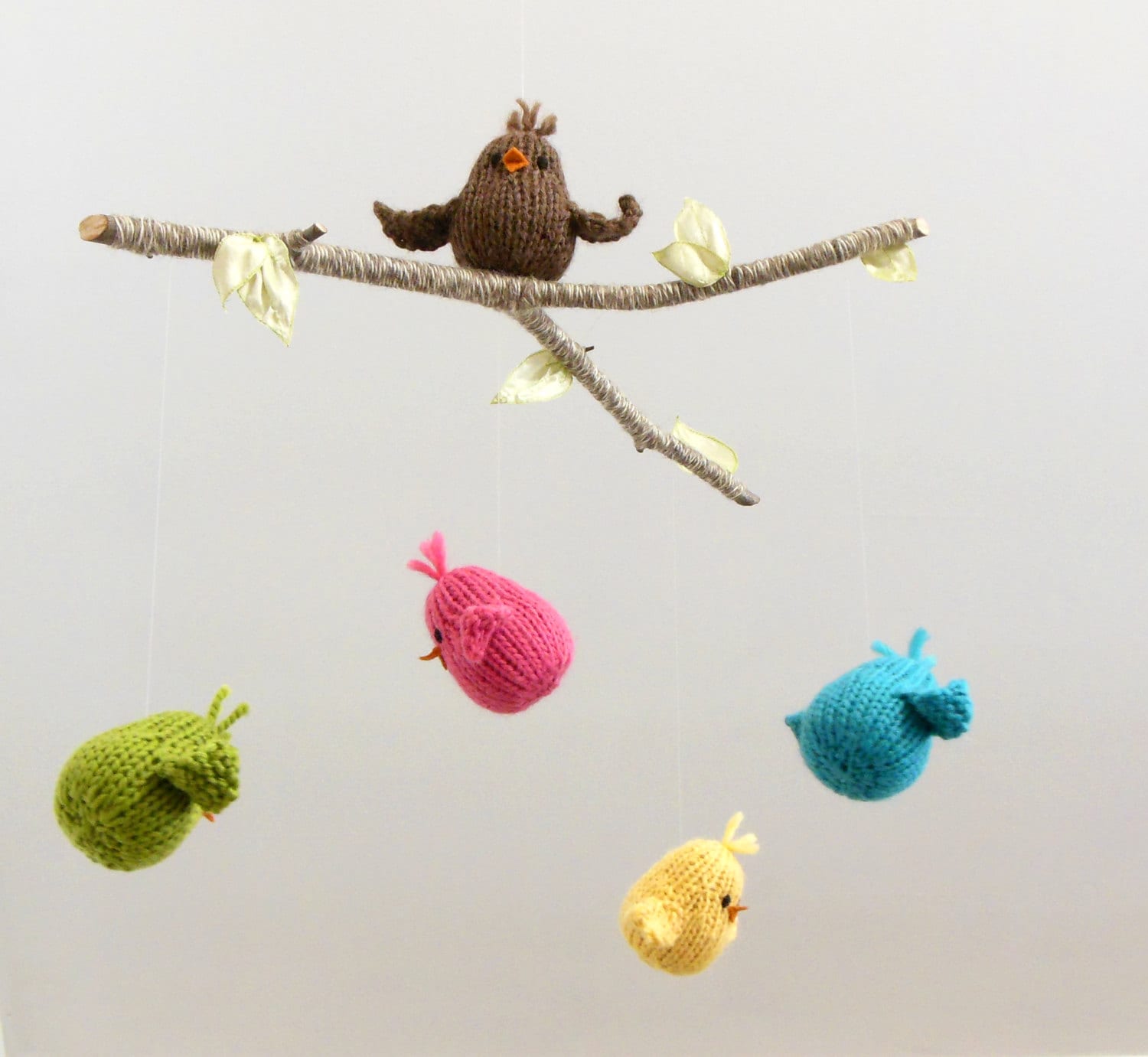 Bird Baby Mobile Bird Nursery Mobile Blue and Gray Nursery Etsy