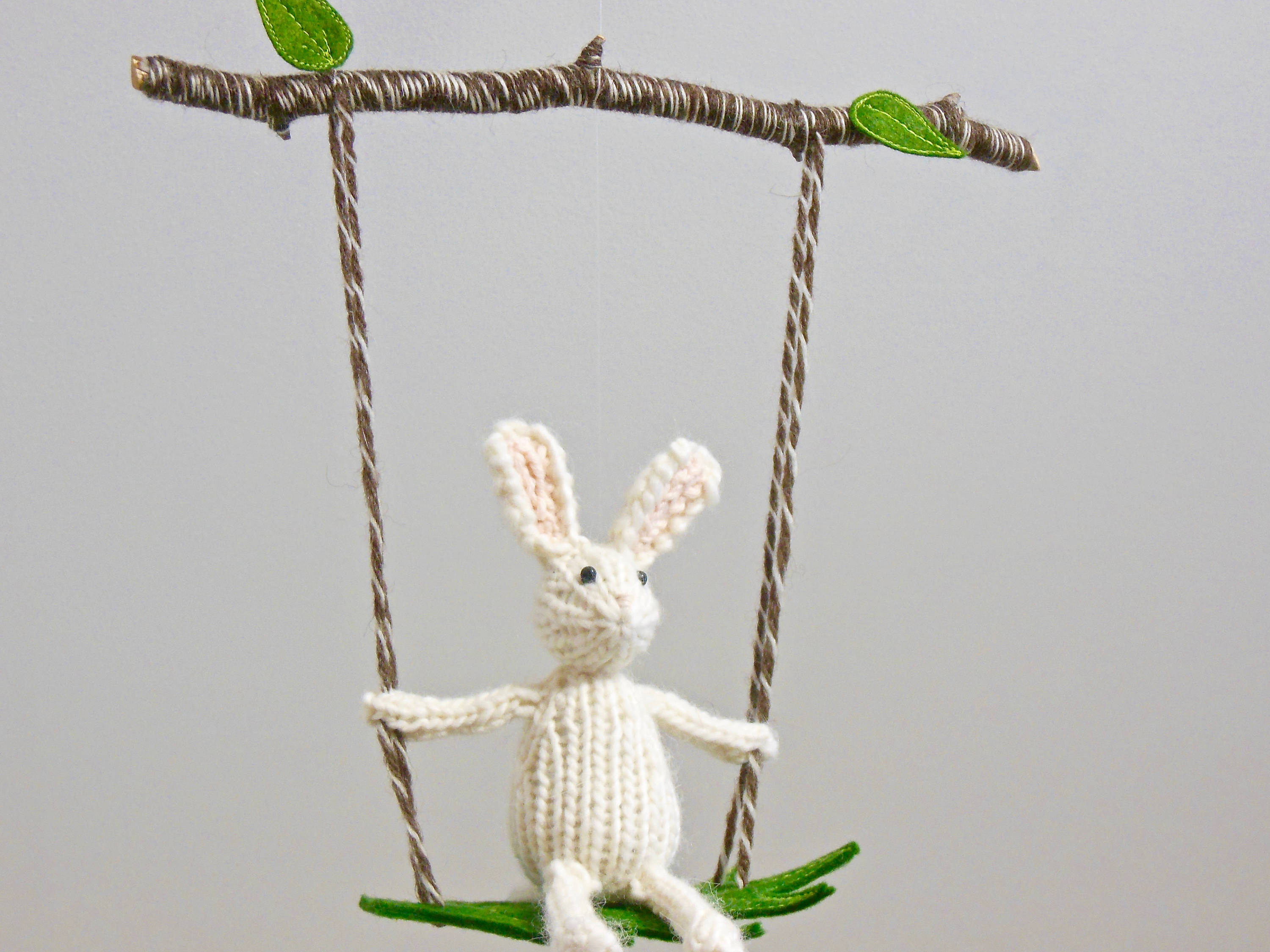 Bunny Baby Mobile Bunny Mobile White Nursery Woodland Nursery