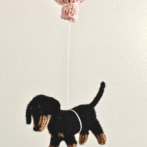 Wiener Dog Baby Nursery Mobile, Dachshund Baby Mobile, Cloud Balloon Mobile, Dog Nursery Mobile, Balloon Crib Mobile, Cloud Mobile image 8