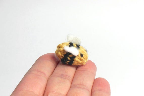 Miniature Knit Bee, Bee Ornament