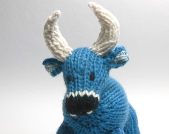 Babe the Blue Ox Knit Soft Sculpture - Knit Ox - Woodland Decor