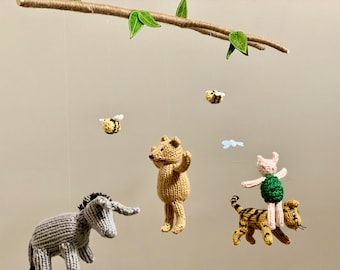 Classic Winnie the Pooh Nursery Mobile, Bear Baby Mobile, Classic Winnie the Pooh