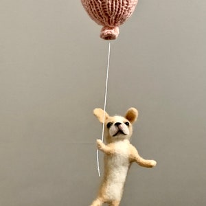 French Bulldog Baby Mobile, Custom Pet Nursery Decor, Gender Neutral Nursery, Needle Felted Sculpture