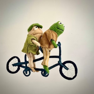 Frog and Toad Mobile, Frog and Toad Decor, Needle Felted Sculpture, Frog Toad Nursery