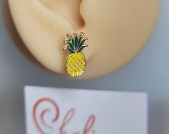 Pineapple/clip-on earrings for children/earrings without piercing/pain-free jewelry/pain-free earrings/earrings without piercing/gift for girls