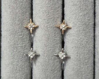 Glittering star/Children's clip-on earrings/No piercing required/Painless jewelry/Pain-free earrings/No piercing required/Gift for girls