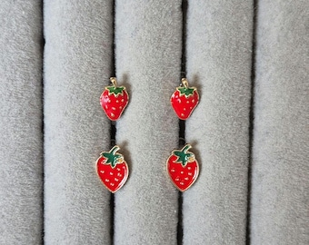 Erdbeere/Ohrclips Kinder/Ohrringe ohne Ohrloch/schmerzfreier Schmuck/schmerzfreie Ohrringe/Ohrschmuck ohne Stechen/Geschenk Mädchen/Obst