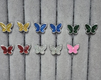 Boucles d'oreilles papillon en argent / Boucles d'oreilles à clip pour enfants / Boucles d'oreilles à clip / Cadeau / Boucles d'oreilles à clip / Boucles d'oreilles sans douleur / Boucles d'oreilles sans perçage / Anniversaire