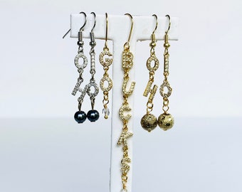 Ohio state Earrings made by Susie Kays Design! Dangle earring Rhinestone Go Bucks Buckeye modern Gold Silver  pierced