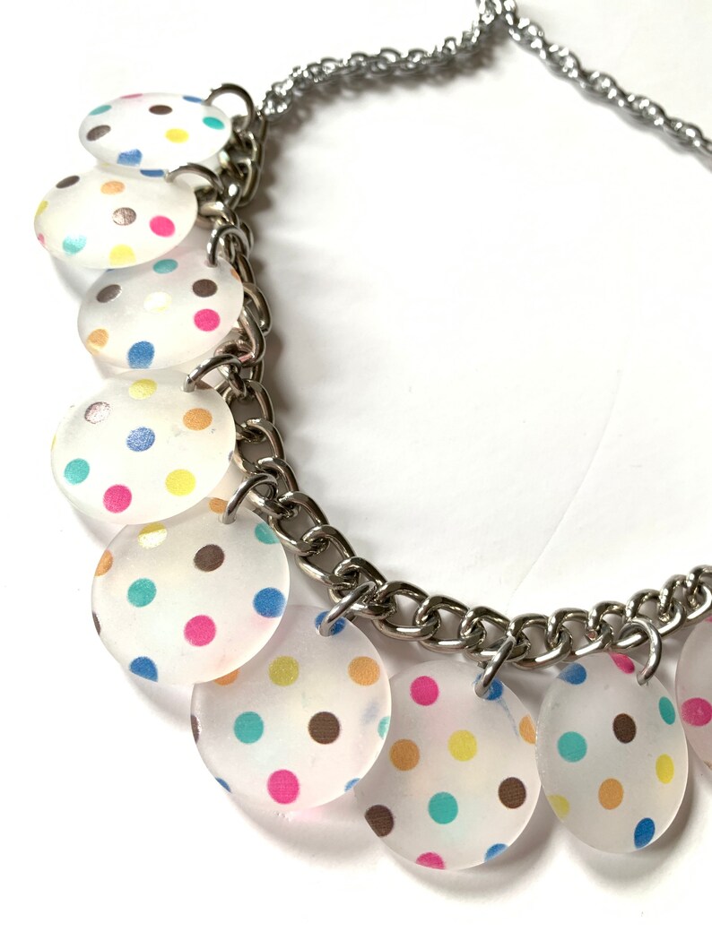 Confetti Necklace Multi Strand Colorful Bubblegum Choker Etsy