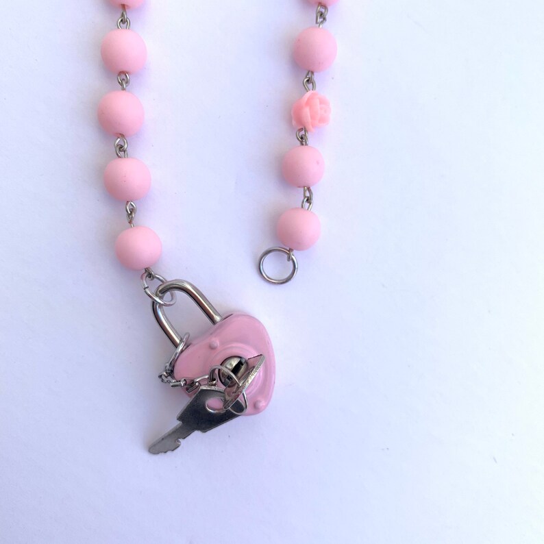 Heart Enamel Locket Padlock Statement Necklace Vintage Lock Etsy