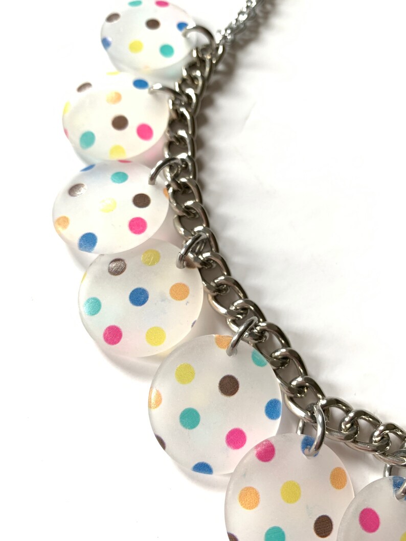 Confetti Necklace Multi Strand Colorful Bubblegum Choker Etsy