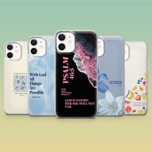 Christelijk telefoonhoesje Bijbelvers Jezus Geschrift Cover voor iPhone 17Pro,16,15,14,13,12,Samsung S25,S24,S23Fe,S22,A56,Pixel 10,9Pro,8A