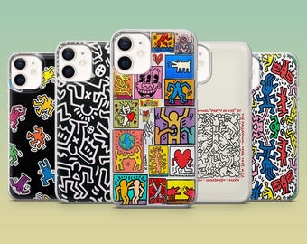 Keith Haring Phone Case Feminism Art Urban Painting Cover for iPhone 17Pro,16,15,14,13,12,Samsung S25,S24,S23Fe,S22,A56,Pixel 10,9Pro,8A