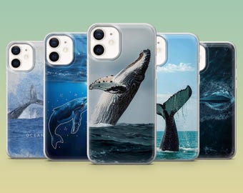 Custodia per telefono con balena blu, animale acquatico, creatura dell'oceano, cover per iPhone 17Pro, 16, 15, 14, 13, 12, Samsung S25, S24, S23Fe, S22, A56, Pixel 10, 9Pro, 8A