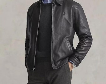 Vintage 90s Polo Ralph Lauren Cowhide Leather Biker Jacket