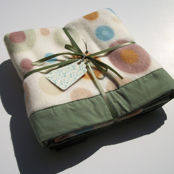 Sage Circles Fleece Baby Blanket