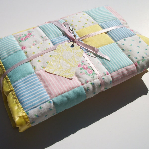 Quilted Pastel Baby Blanket