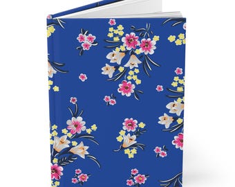 Hardcover Notizbuch Hmong Stoffmuster | Wunderschönes Notizbuch, Hmong blaues Blumentuch, Hmong Stoff inspiriertes Journal, Geschenk für alle