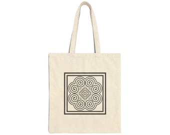 Hmong Elephant Foot Tote Bag | Canvas Market Shopper, Hmong Market shopper, Everyday bag, Beautiful Hmong motif symbols. Hmong design.