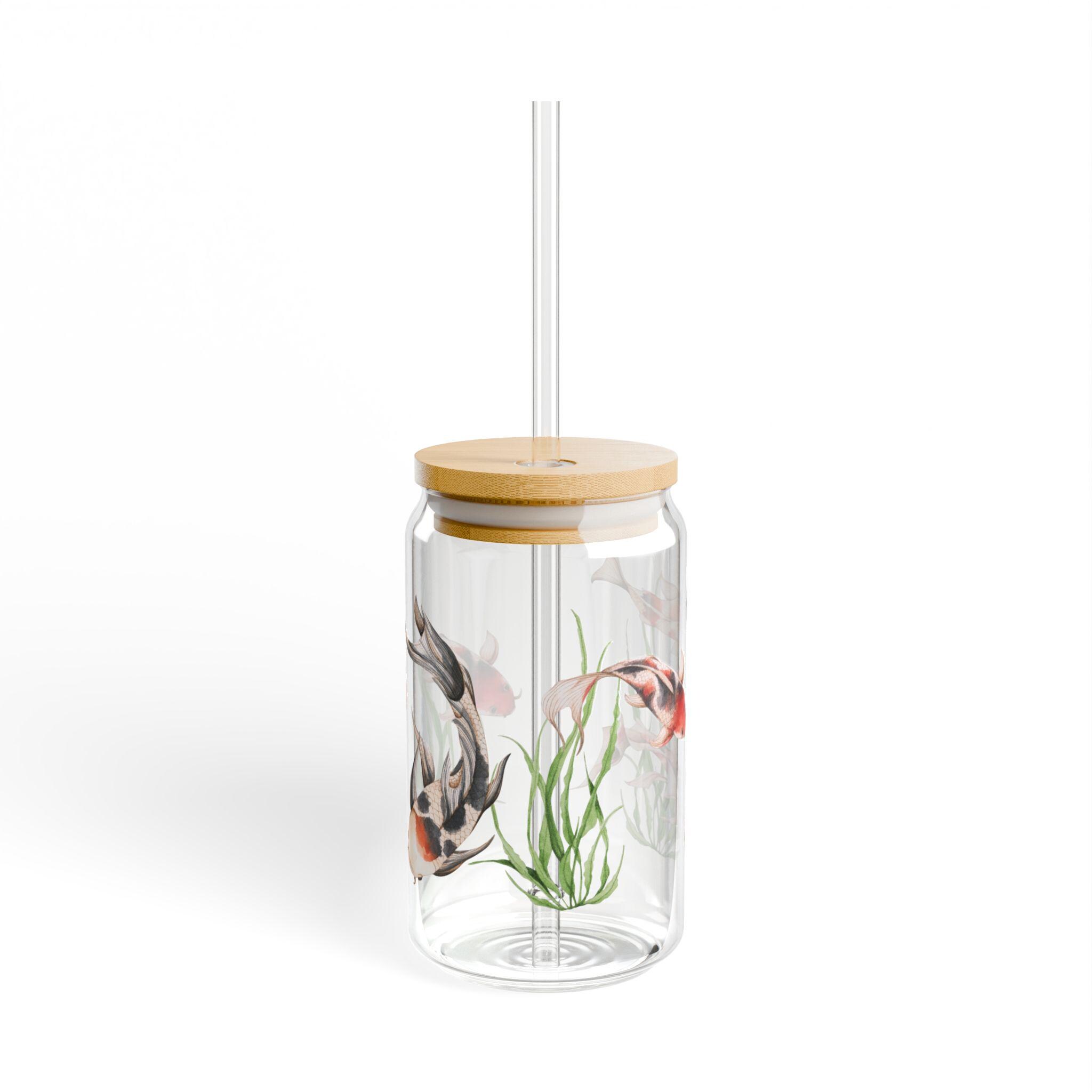 Koi Fish Aquarium Illustration Sipper Glass | 16oz, Koi Fish Lovers ...