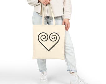 Hmong Heart Tote Bag | Canvas Hmong Heart, Great for Hmong Market, Daily use bag, Book Bag, Hmong symbol motif, Hmong design.