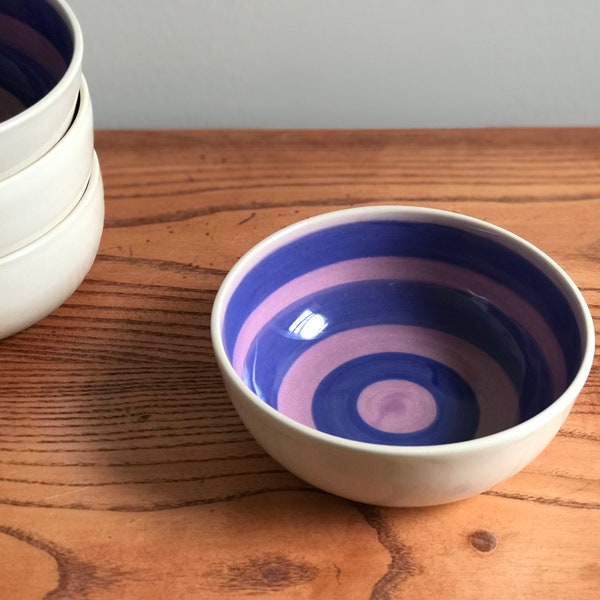 Cereal Bowl, Pottery,  Purple and Lilac Circular Pattern