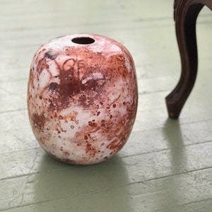 Vaso Ceramica Sfera Globo Arte Decorazione d'Interni Ceramica Saggar Astratto Arancio Ruggine Corallo Blush Viola Lavanda Bianco Borgogna Avorio