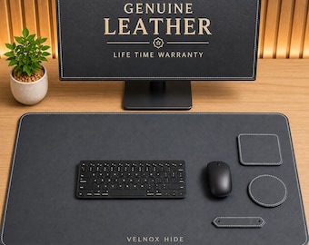 Leren bureauonderlegger, kleine onderlegger, ronde placemat, kantoor- en huisdecoratie, grote leren onderlegger, placemat, op maat gemaakt, complete bureauaccessoires