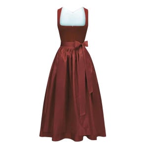 Traditional German Dirndl - Women&#39;s Oktoberfest Dress with Blouse - Bavarian Alpine Folk Costume
