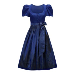 Royal Blue Cotton Dirndl Dress | Vibrant German Dirndl | Comfortable Oktoberfest Outfit | Women’s Bavarian Costume
