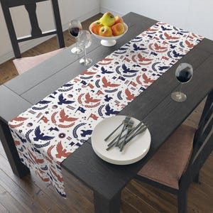 Patriotic Eagle Pattern Table Runner | Stars Stripes Flag Motif