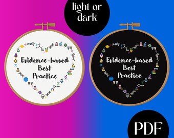 STEM Cross Stitch Pattern: Evidence-Based Practice Science Lab Embroidery (PDF)