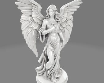 Angel Statue STL file - Detailed Guardian Angel Figurine for 3D Printing - Digital Download - NOT a PHYSICAL Item