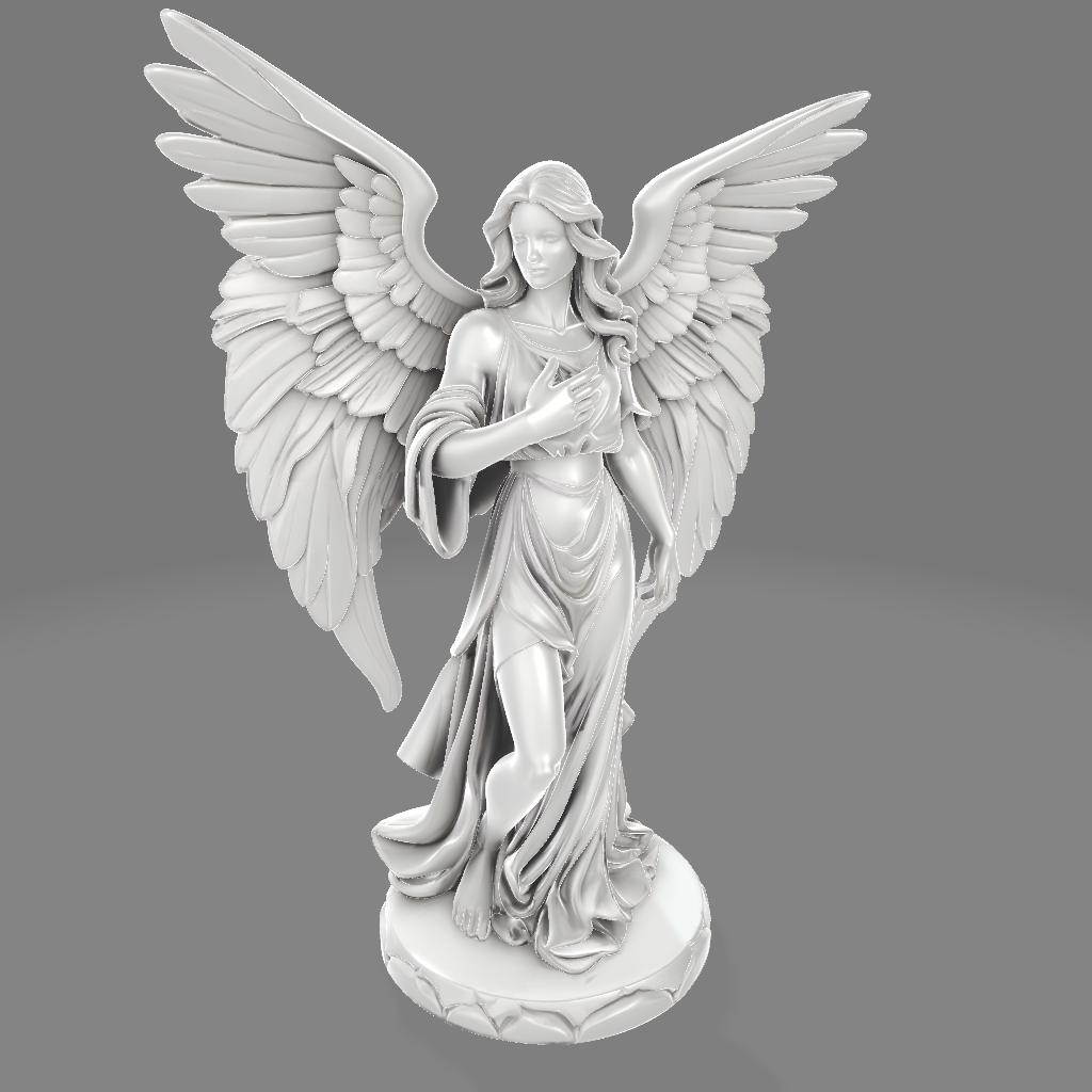 HAMAGI Figurines D'ange En Résine Blanche – Statue Ange Gardien Avec Ailes, Décoration Jardin Ou Salon
