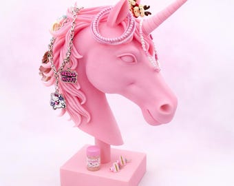 Unicorn Figure - Girls Accessories, Jewellery & Headphone Holder Stand - Magical Unicorn Head Display