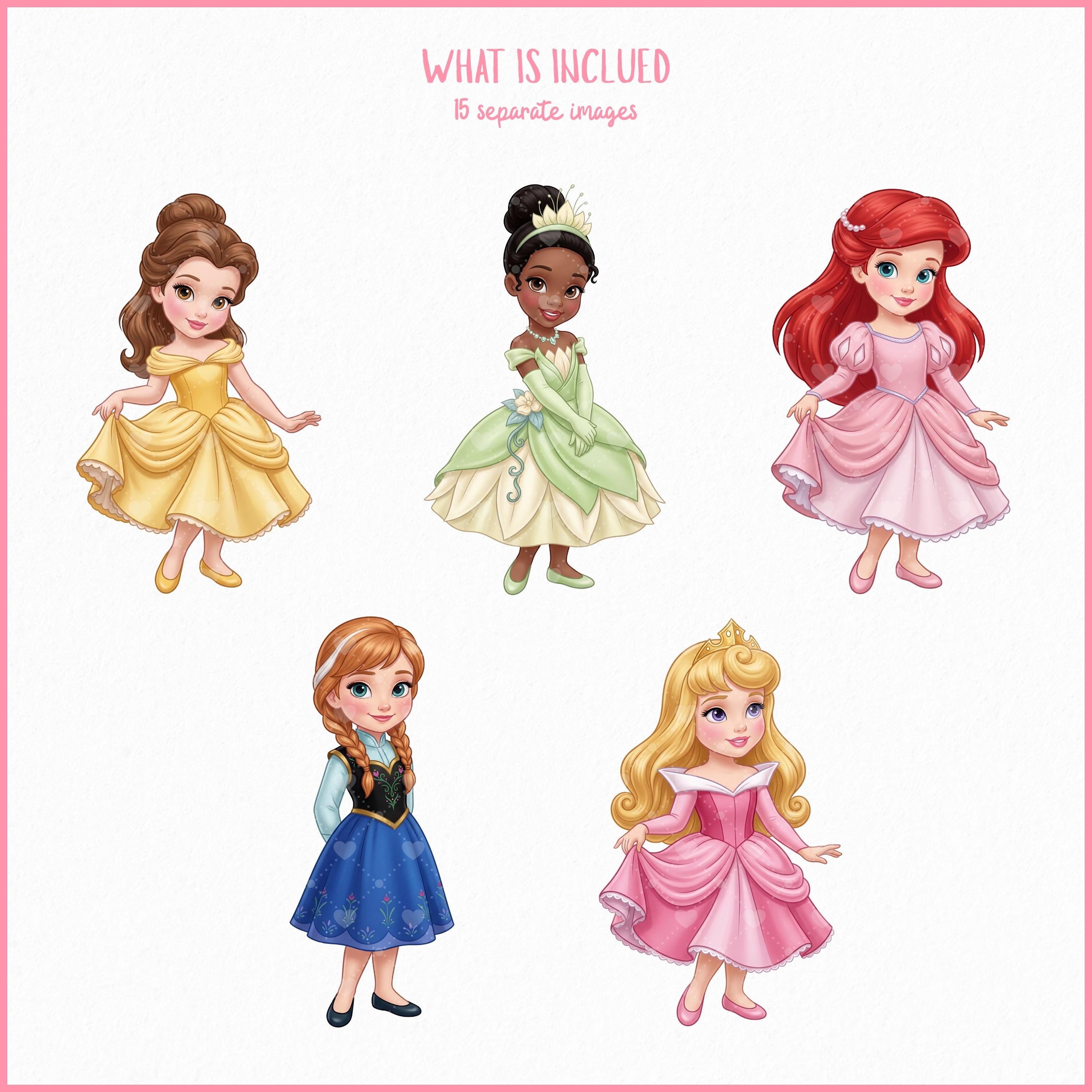 Little Baby Princess Clipart Bundle, 15 PNG Fairytale Girls, Storybook ...