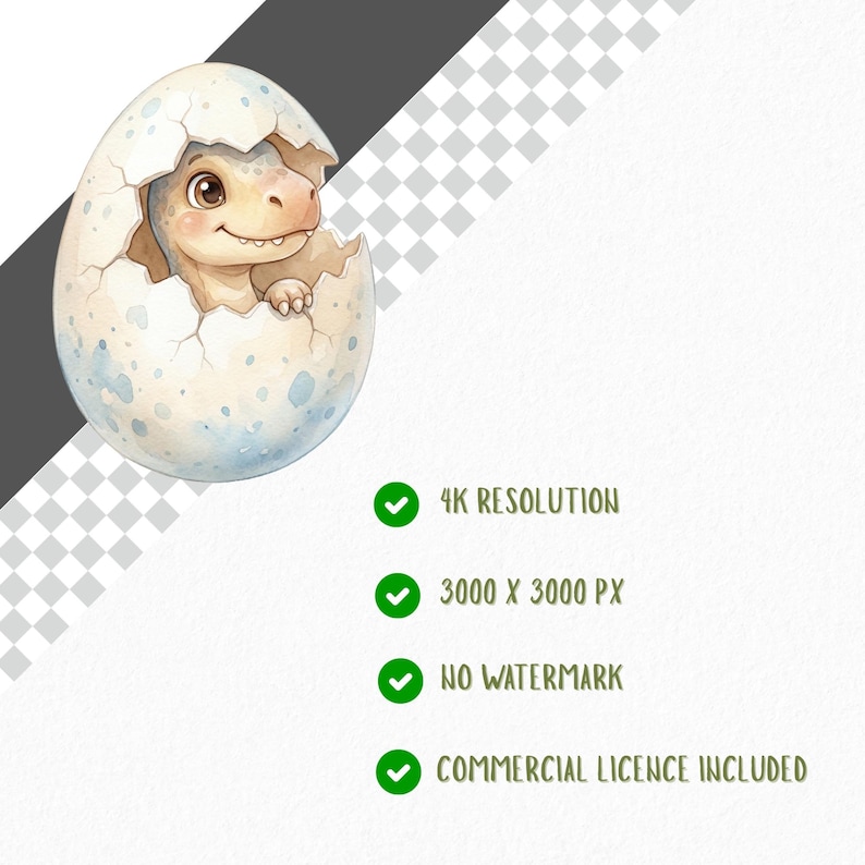 Baby Dinosaur Clipart Bundle, Watercolor Baby Dinosaur PNG, Cute Dino ...