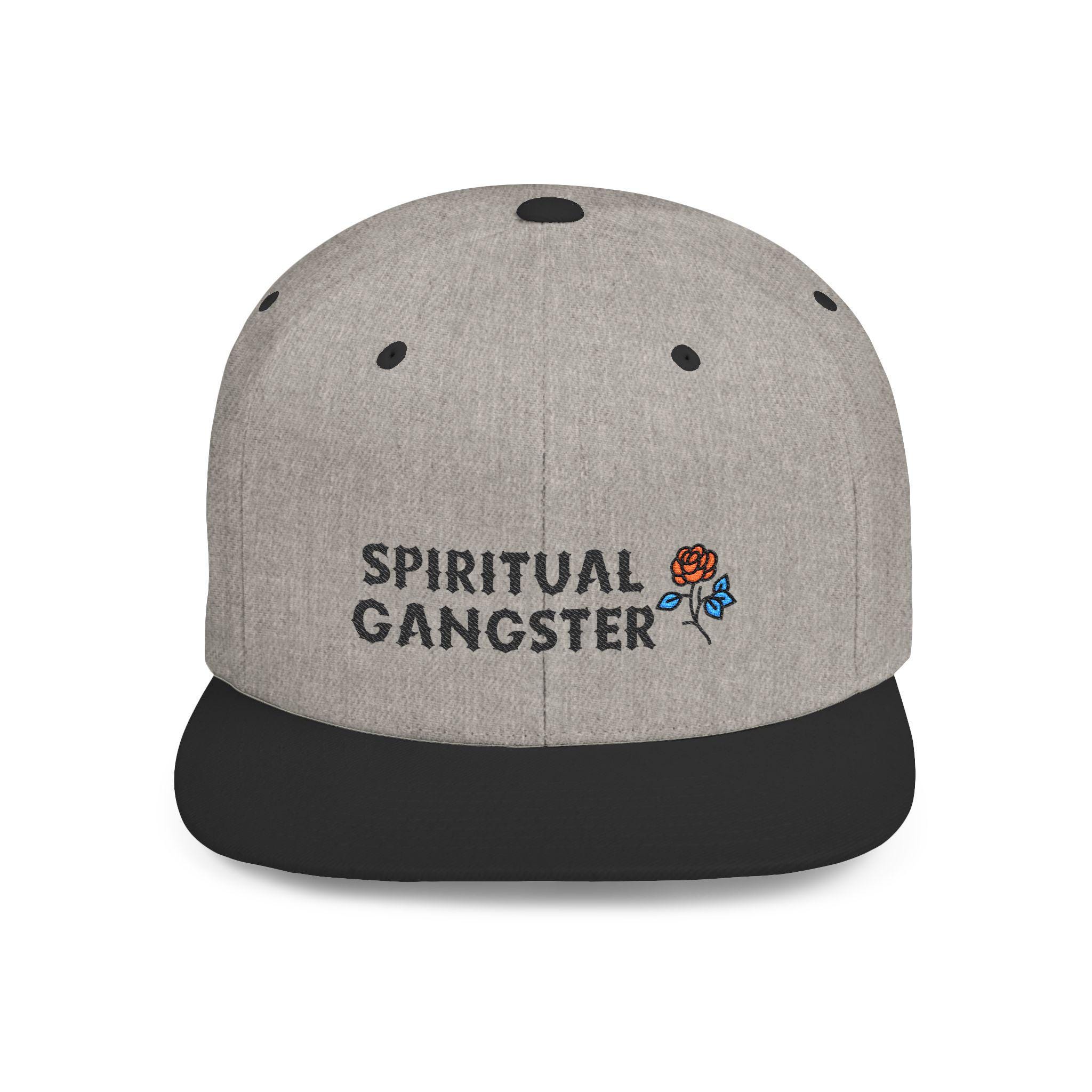 Spiritual Gangster Black Hat with White Embroidered Script Unisex Adjustable Script Hat – Mine Baseball main image 2