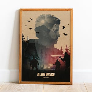 Alan Wake Retro Poster | Mr. Scratch Wall Art | Wall Decor | Kraft Paper Print