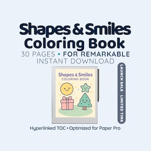 reMarkable Paper Pro Shapes Coloring Book for Kids 2-4 Digital PDF
