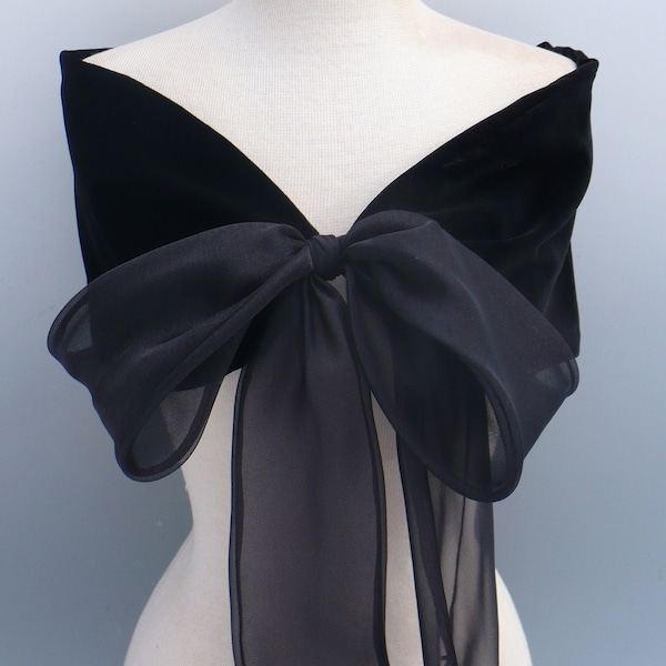 Black Velvet Stole, Special Occation, Formal Wedding